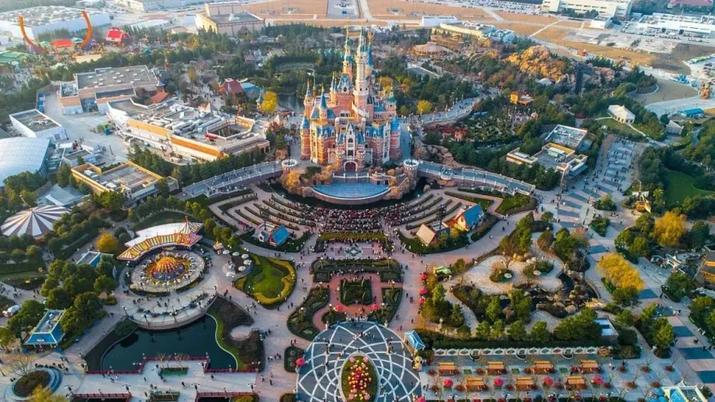 Foto aerea Shanghai Disneyland Park